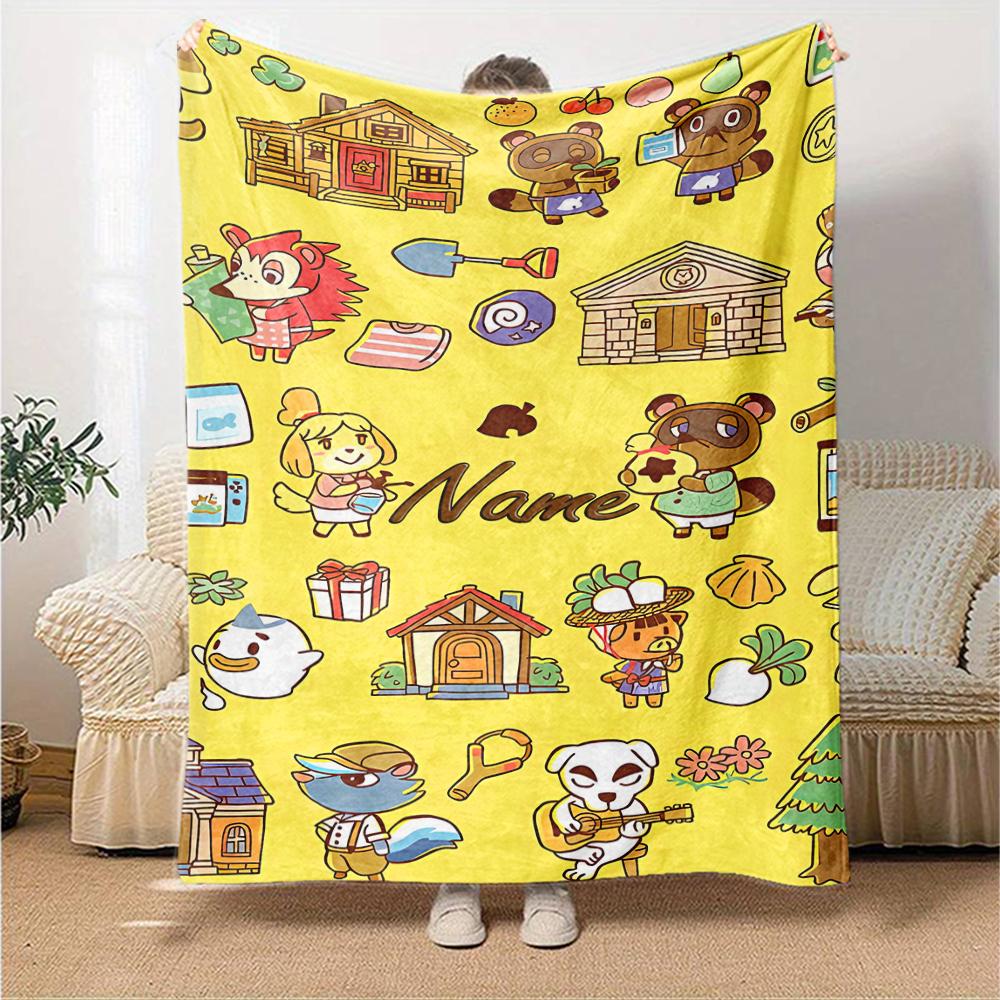 Customiz Name Personality Animal Crossing (2) Blanket Soft &Warm Sofa Office Bed Travel Lunch Break Blanket, Gift Suitable for All Seasons