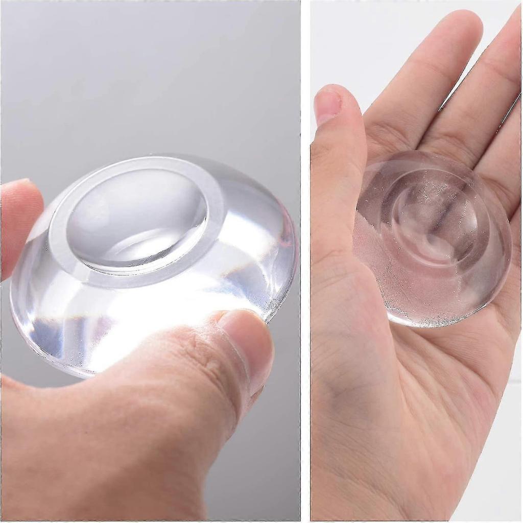9pcs Door Bumper Wall Protector, Self Adhesive Clear Door Handle Knob Pad, Reusable Soft Rubber Wall Protector