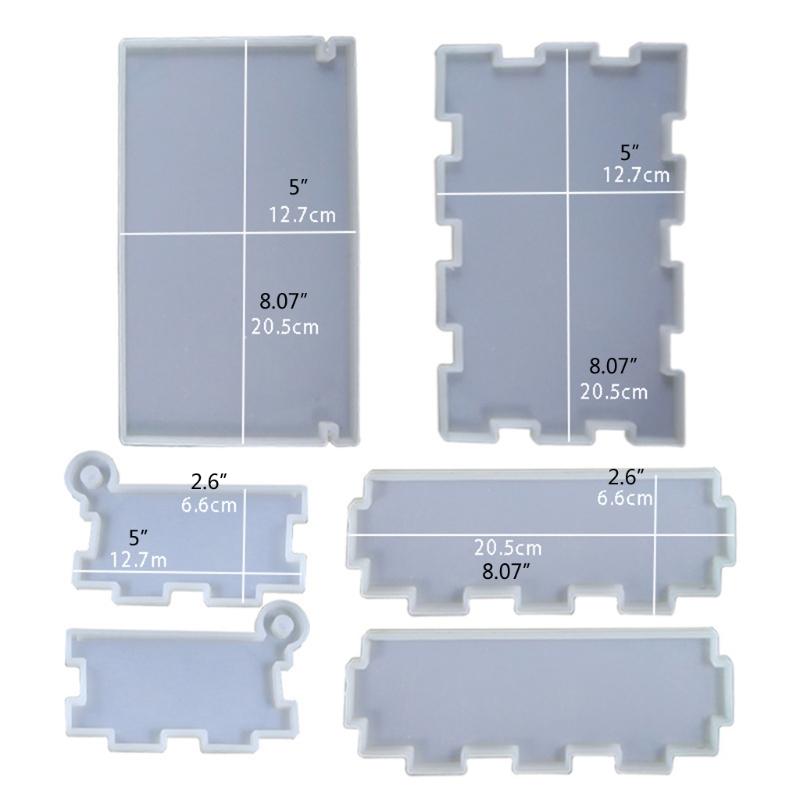 Epoxy Crystal Resin Silicone Mold 1 Set  Domino Resin Storage Box Mould for DIY Home Decoration Jewelry Making