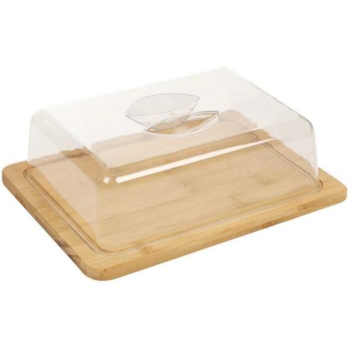 VITA PERFETTA Plateau à Fromage en Bambou et Cloche - Boite à Fromage en Bambou, Parfait pour Déjeuner, Repas, Pique-Nique, Cuisine