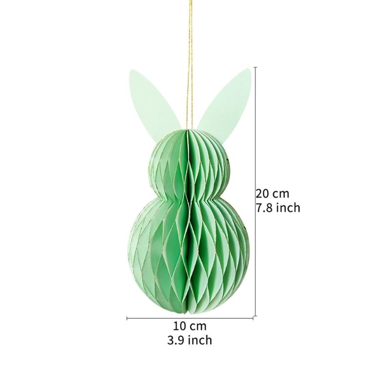 1Set Colorful Lovely Rabbit Honeycomb Balls Tree Pendants for Parties and Store Displays Decorations