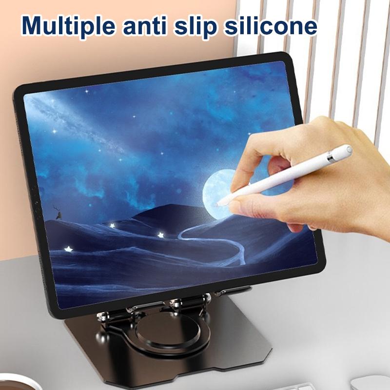Metall 360 Grad Drehbarer Tablet-Ständer Verstellbarer Faltbarer Desktop-Halter Kompatibel Für 4,7-12 Zoll Ipad Pro/Air/Min Tablet Halterung