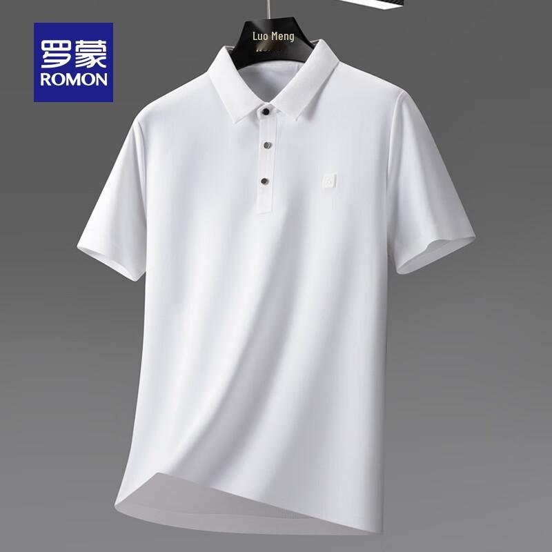 Romon Men's Waffle High-Elastic Ice Silk Short Sleeve T-Shirt