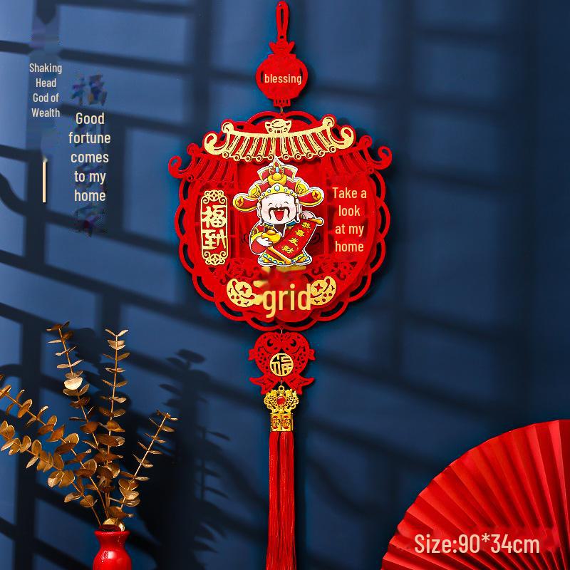 2025 Year of the Snake Spring Festival God of Wealth Pendant - New Year Door Hanging Decoration for Living Room
