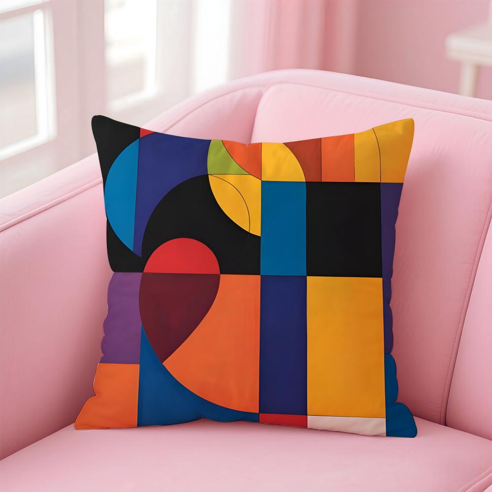 GGeometric Abstract Art Cushion Cover Pillow Case Soft Friendly Fabric  Concealed Zipper