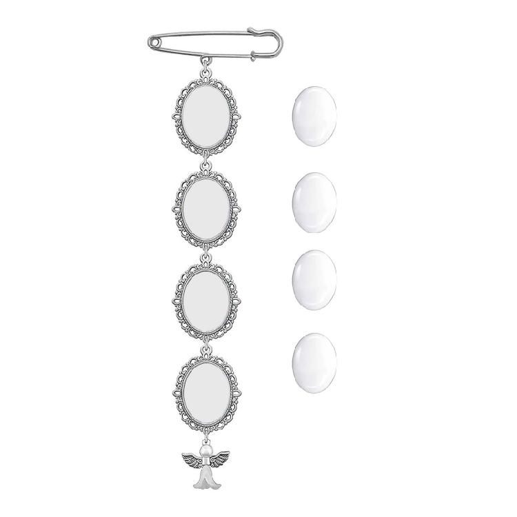 Spitzenrahmen Hochzeitsanhänger Hochzeitsstrauß Fotoanhänger DIY Anstecknadel Brosche Herstellungskit
