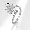 Personalized Daisy Rotating Ring with Micro-inlaid Zirconia - Fashion Anxiety Jewelry