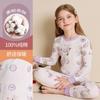 Girls Cotton Thermal Underwear Set A Class Kids Winter Warm Loungewear Cartoon Print