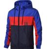 Spring and Autumn Men's and Women's Jackets Color-blocking Three-bar Regular Long-Sleeve Casual Hooded Collar Jacket