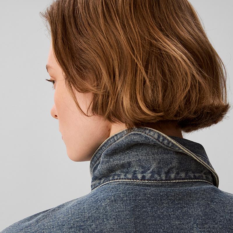 Calvin Klein Jeans Classic American Vintage Cotton Collar Short Denim Jacket Women jackets 47H904G