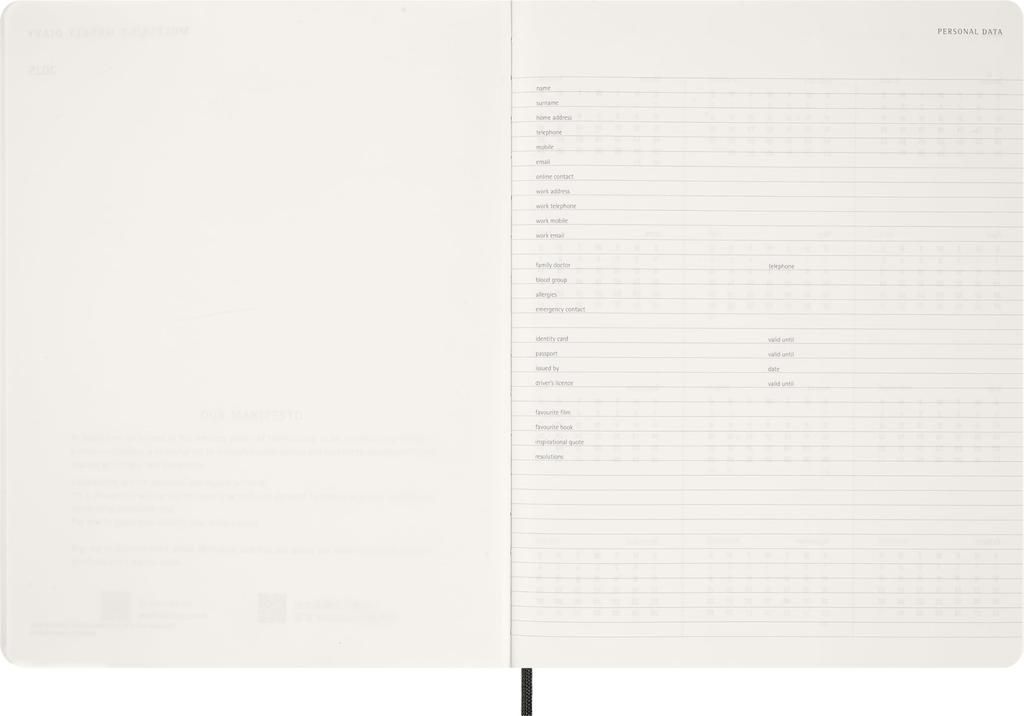 Moleskine 2025 July Spiral Academic Large Size W x 21cm Soft DSSPB12AMWH3Y26 Planner, Start, 12-Month Diary, (13cm H), Cover, Black,