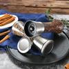 Stainless Steel Glass Pepper Grinder - Manual Kitchen Tool for Black Pepper