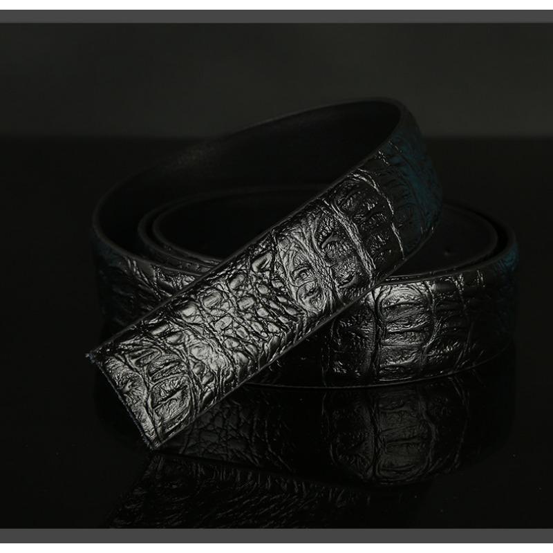 

Men s Leather Crocodile-patterned Cowhide Belt, 8-shaped Buckle Belt, Men s Belt, Belt, Men s Plate Buckle 105CM-130CM