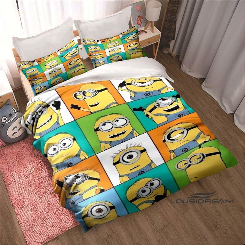 Cartoon (Despicable Me) Printed Bedding Set — Duvet Cover & Pillowcase Set — A Deluxe Gift for Teens, Girls, and Boys