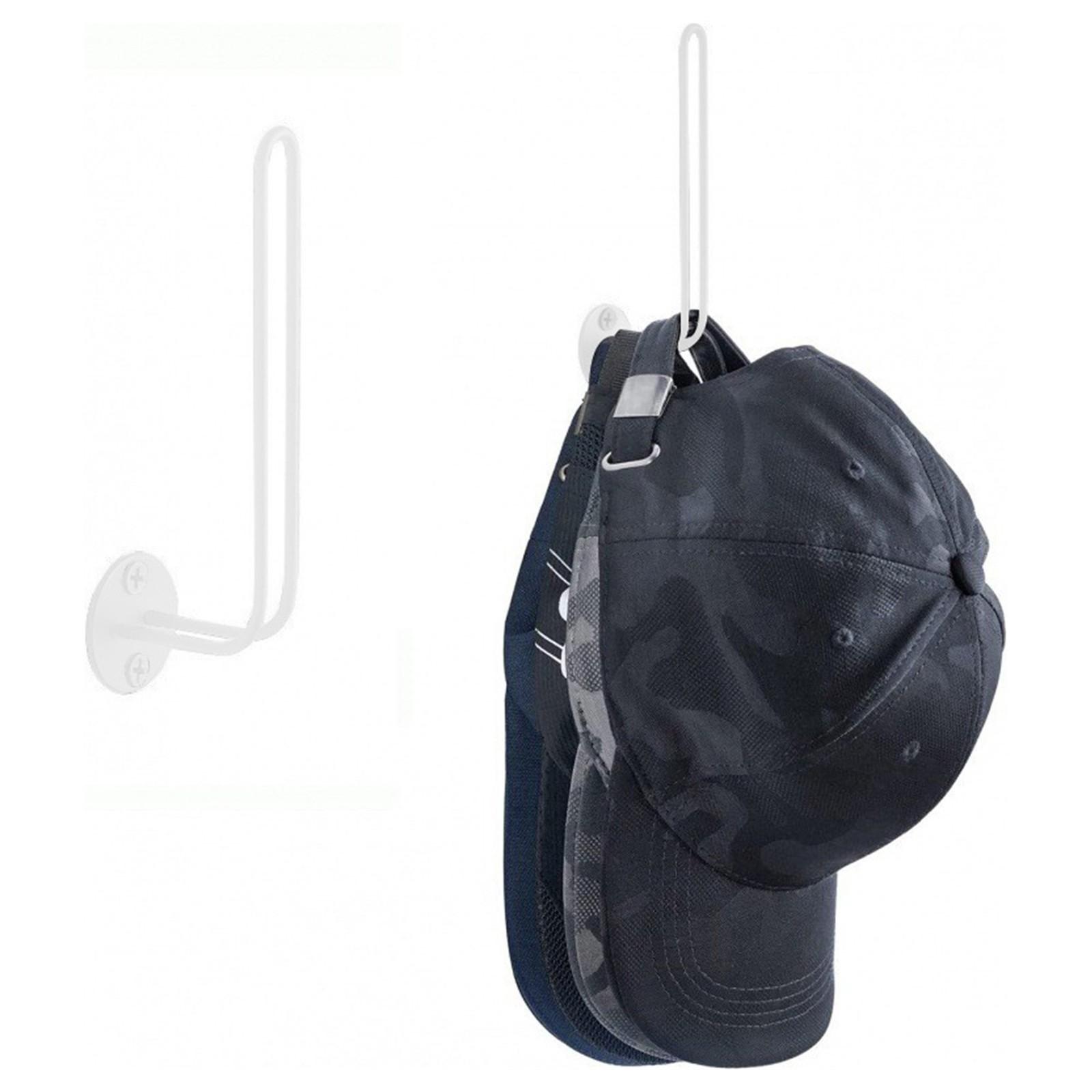 

Органайзер для шляп для бейсболок, держатель для шляп L-образная вешалка для шляп для настенного шкафа, двери спальни, органайзер для хранения бейсбольных кепок One Size белый