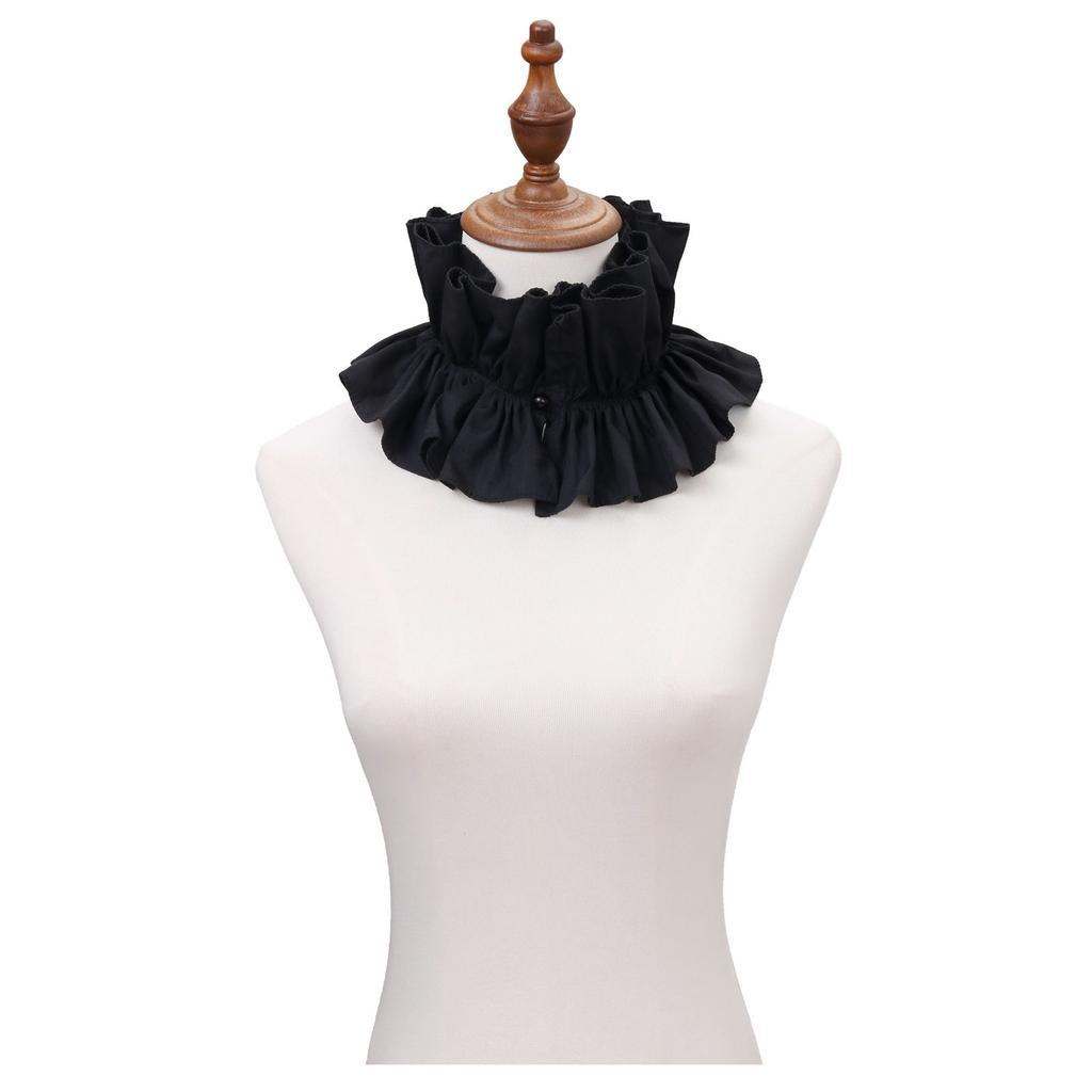 Ruff Collar Ruffled Retro Renaissance Cotton for Shirt Blouse Decorative Spread False Collar Play Costume Accessories
