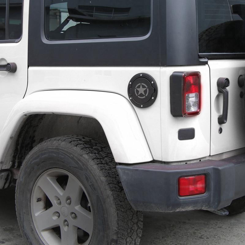 Gas Tank Cap Cover Fuel Tank Cover 4-Door 2-Door for 2007-2018 Jeep Wrangler Jk & Unlimited Car Accessories