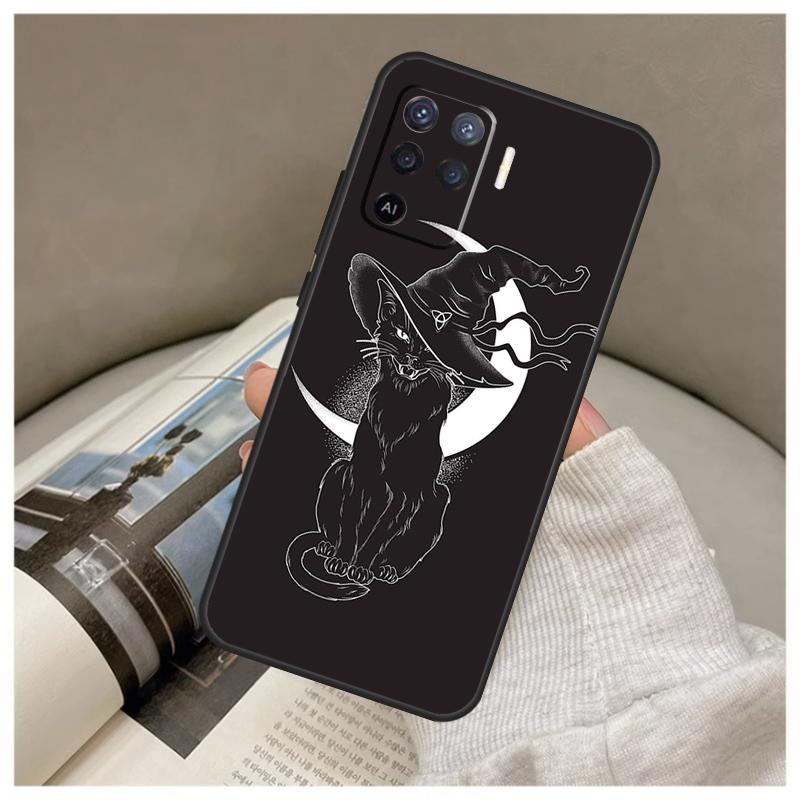 

Witch Cat Case For Oppo A16 A76 A96 A60 A98 A58 A78 A18 A38 A80 A40 A77 A57 A17 A74 A54 A94 A15 A5 Pro OPPO A74 4G