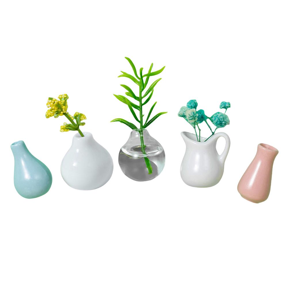 24 Style Mini Ceramics Vase Fridge Magnet DIY 3D Vase Creative Message Magnets Sticker for Air Conditioners Fridge Decorations