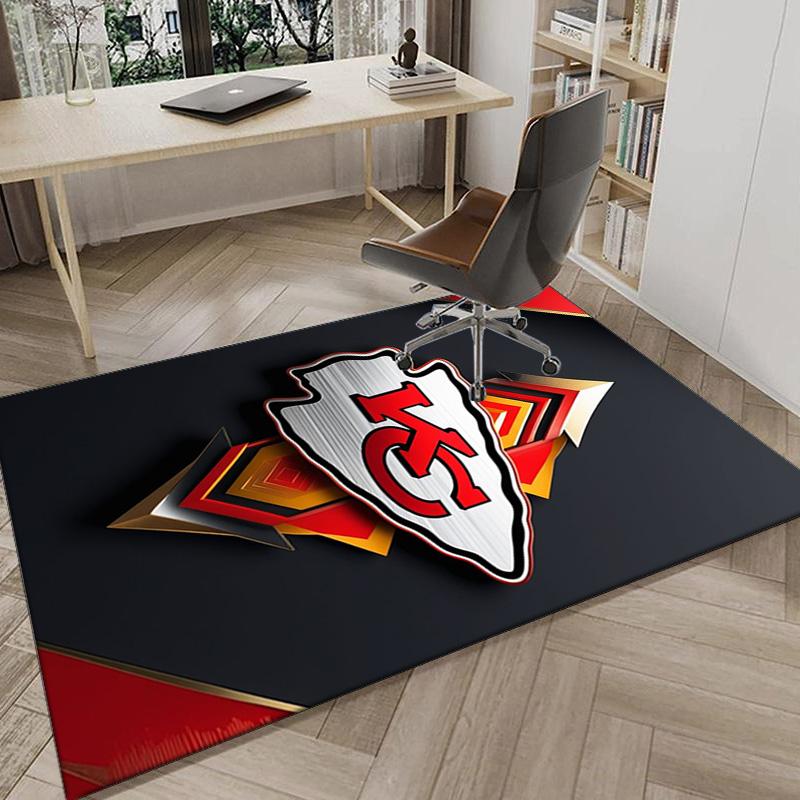 City Chiefs Emblem Printed Area Rug for Office, Chair Rug, Decorative Carpet Floor Mat, Large Size Fan gifts Christmas gifts