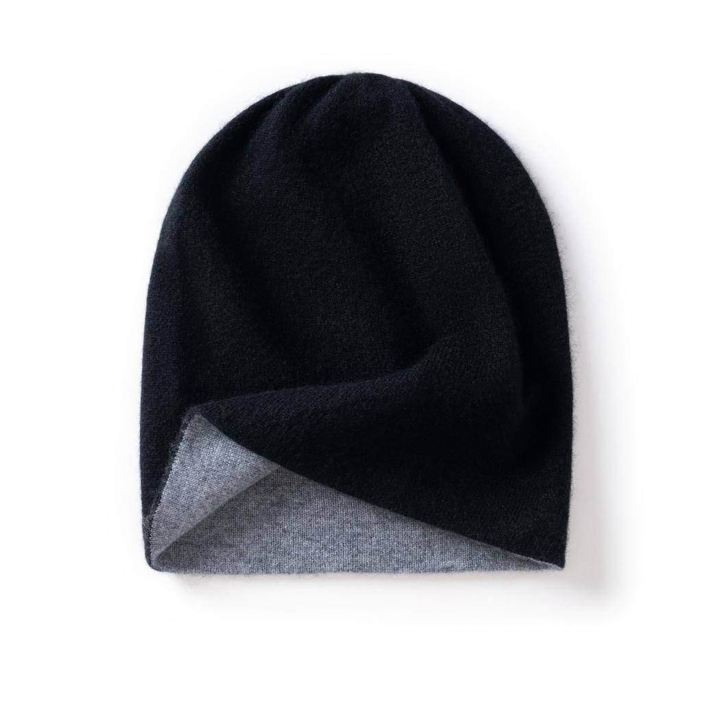 Pure Cashmere Hat for Men and Women Winter Double Layer Thicken Knitted Skullies Beanies Caps Female Outdoor Hats