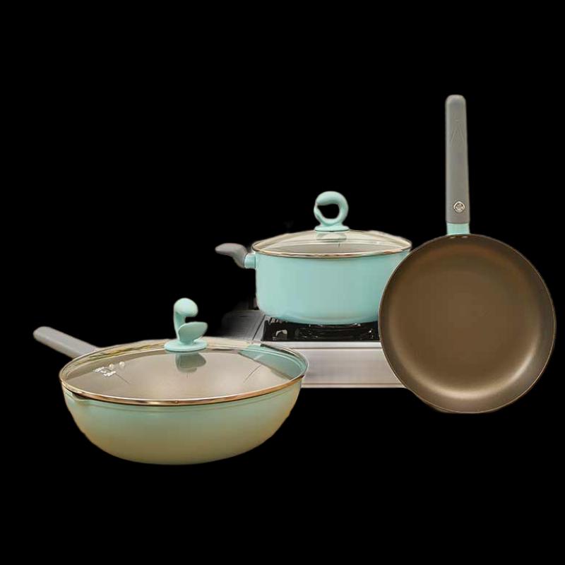 Zhang Xiaoquan Titanium Fish Pattern 3-Piece Cookware Set