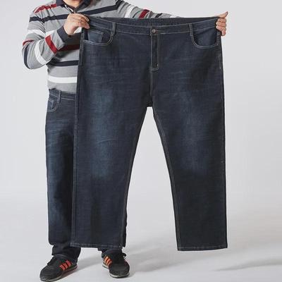Men's Plus Size Elastic Straight Jeans - 2023 Autumn Collection, Large Size Loose Fit