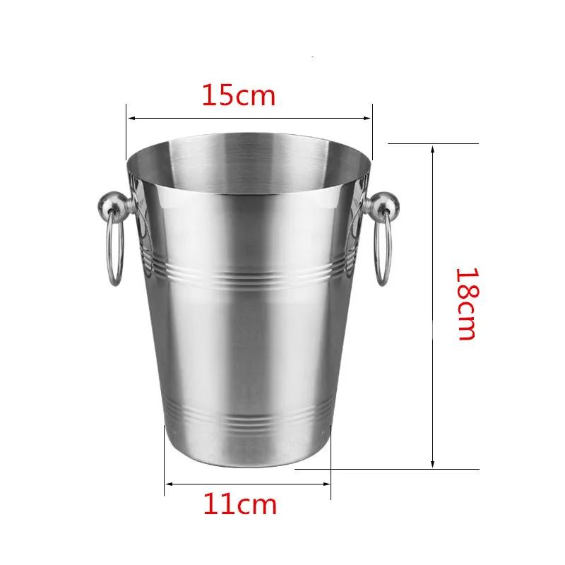

Stainless Steel Bar Ice Bucket Two Handles Champagne Bucket golden Gold Wine Bucket Spit Wine Barrel Container Ktv Club Bar tool