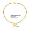 1 Pc Minimalist Stainless Steel Elastic Hollow Heart Pendant Choker Necklace With Gift Box, Suitable For Daily Wear