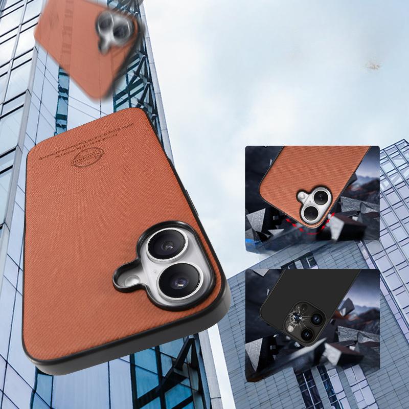 Applicable To IPhone16 Pro Mobile Phone Case All-inclusive Oblique Cloth Pattern Anti-drop Simple Apple 15 Pro Max Protective Case