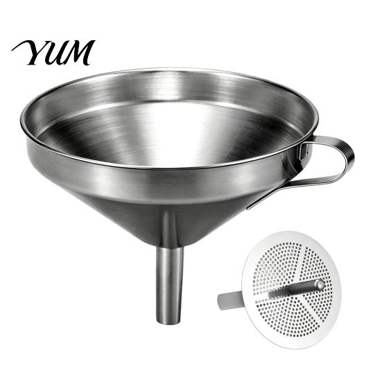 Liquid Transfer Tool for Bottles Stainless Steel Funnel with Filter And Handle, Leak Proof Wide Mouth Heavy Duty Kitchen Funnel, Filling Oil