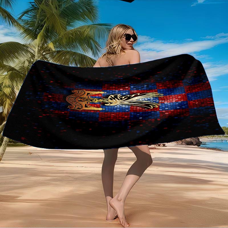 Crystal Palace Crest Design Beach Towel Microfiber Beach Towel, Lightweight and Quick-Dry, for Summer Travel, Swimming Pool Fan Birthday Gift