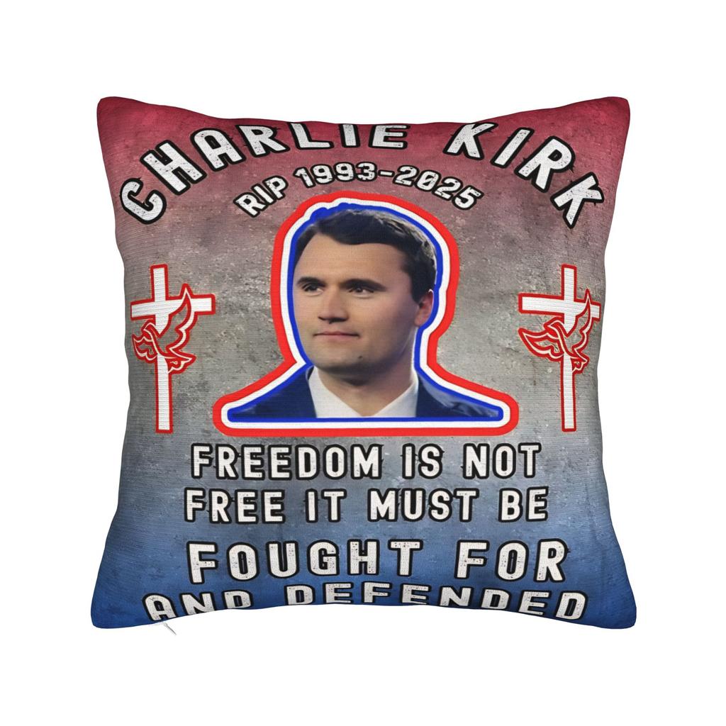 Fundas de Almohada Angélicas y de Jesús de Charlie Kirk Funda de Almohada Cuadrada Linda y Divertida para Silla de Sala de Estar