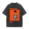 Anime Hajime No Ippo Siłownia Bokserska Kamogawa Koszulki Washed Makunouchi Takamura KGB Koszulki Odzież Męska Codzienna Bawełniana Koszulka