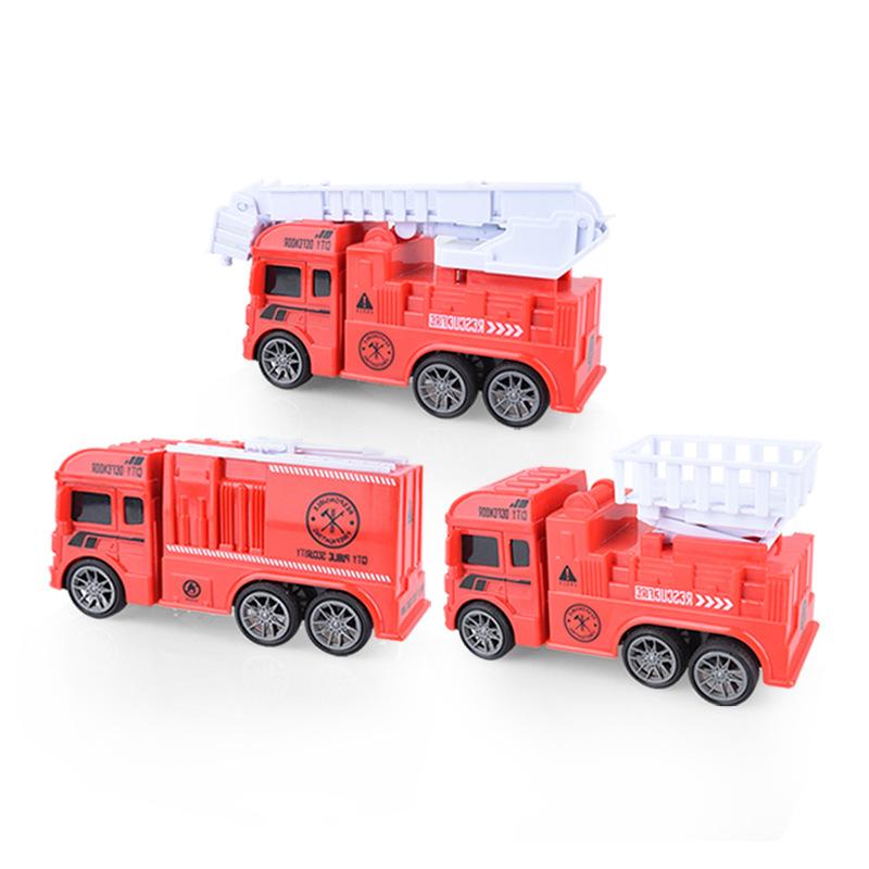 Fire Truck Toy Set Children's Inertial Ladder Lift Sprinkler Toy Diecast Engineering Car Models Fire Fighting Truck Toys for Kid