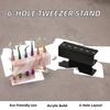 6/8-Hole Acrylic Tweezers Stand Display in Black Pink & White Lashes Eyelash Glue for Eyelash Extension Square Shape