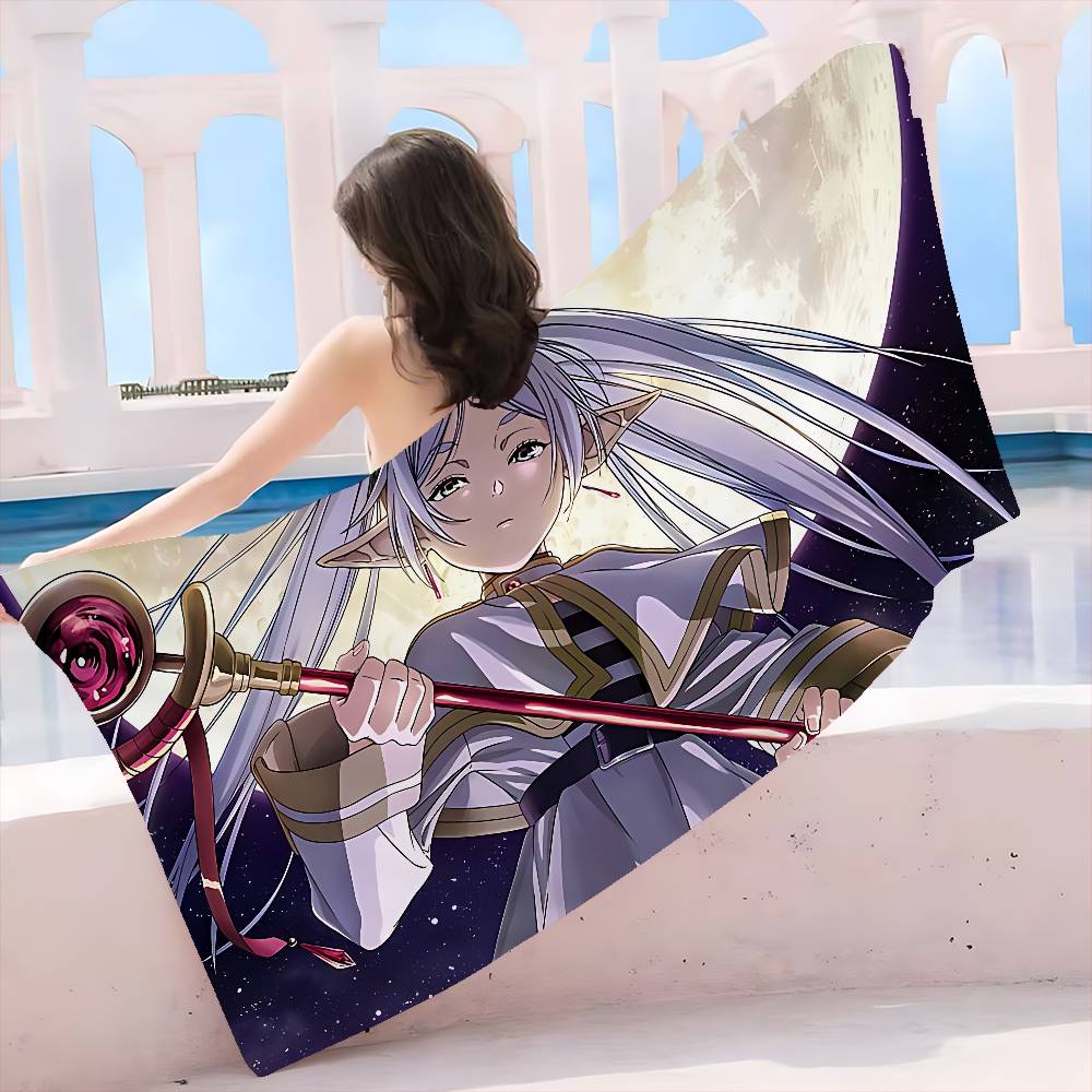 Hot Japan Anime Frieren Microfiber Printed Beach Towel Mountain Climbing Yoga Beach Swimming Running Absorbent Soft Towel