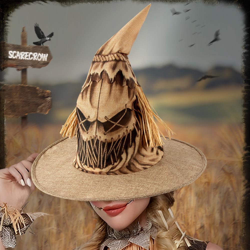 Halloween, Scarecrow, Witch Hat, Realistic, Cosplay, Festival Parties, Dance Performances, Costume Props