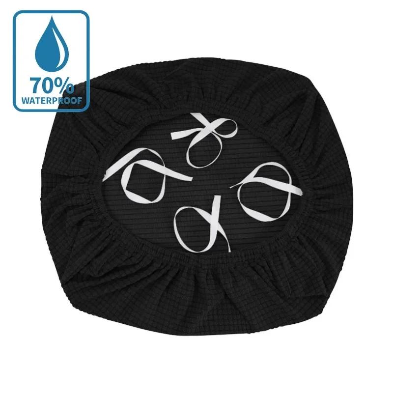 

Водоотталкивающая эластичная подушка Чехол для стула Универсальный чехол для подушки с ремнями для стула Без спинки Чехол для сиденья Домашний текстиль 1pc чёрный