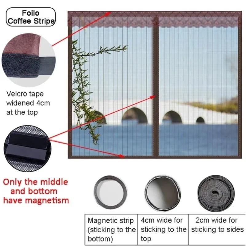 Summer Self-adhesive Window Screen Anti-Mosquito Prevent Flying Insects Invisible Mesh Curtains Removable Magnetic Screen Window