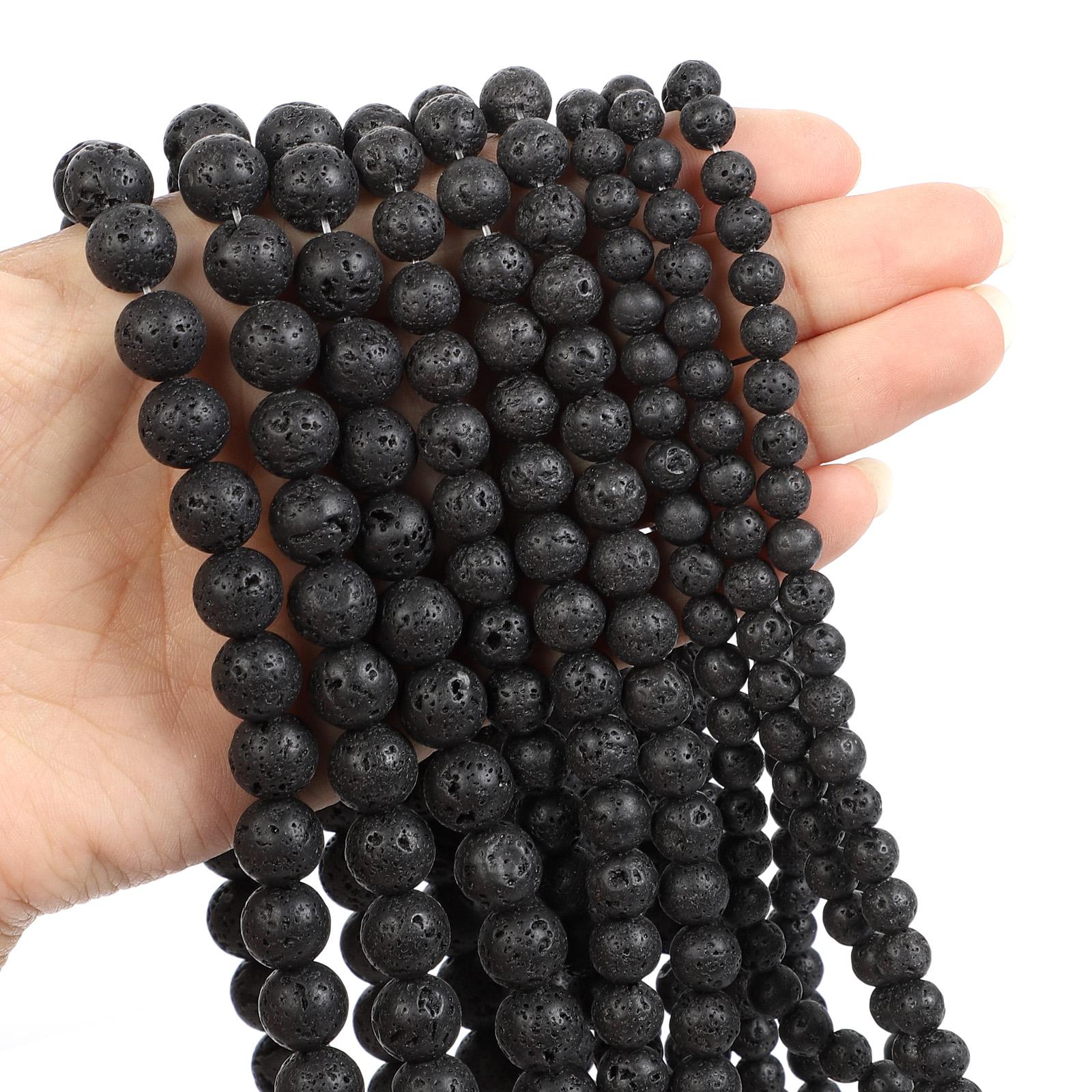 

Натуральний камінь Намистини Тигрове око Амазоніт Рожевий кварц Бірюза Обсидіан Агат Намистини Для виготовлення ювелірних виробів Браслет своїми руками 4 6 8 10 мм 10mm 38pcs лавовий