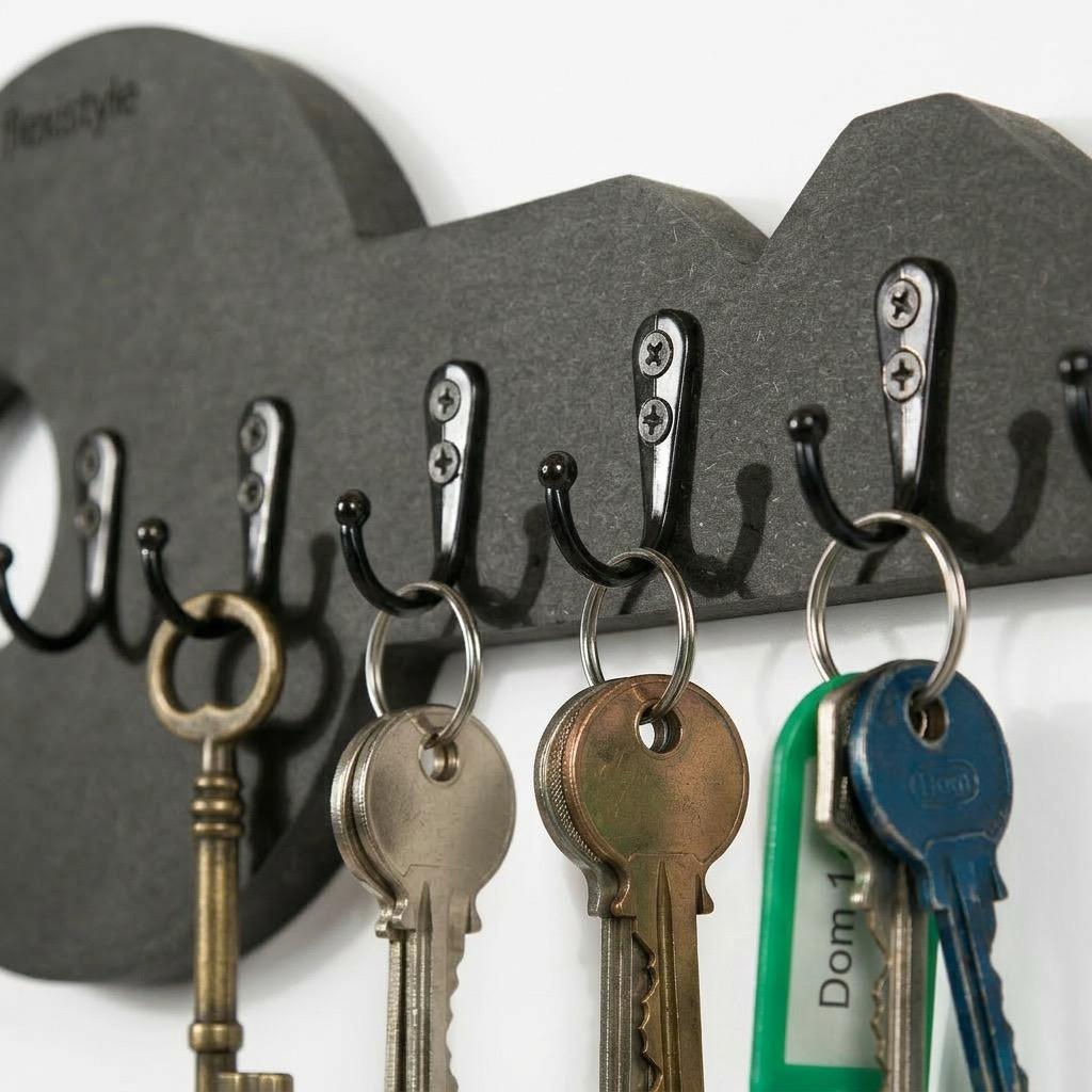 Wooden Key Hanger Key Black