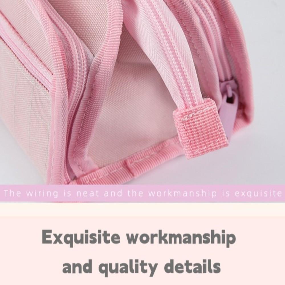 Multi-layer Pen Storage Bag Large-capacity Student Stationary Boxes Grid Pencil Case  Children