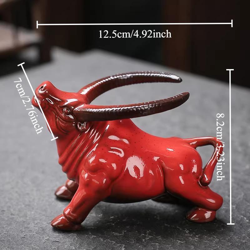 BEPAN Violette Tonofen-Farbwechselglasur Tee-Haustier Stier Statue Ornament Teegeschirr Filter Handwerk Schreibtischdekoration Festivalgeschenk