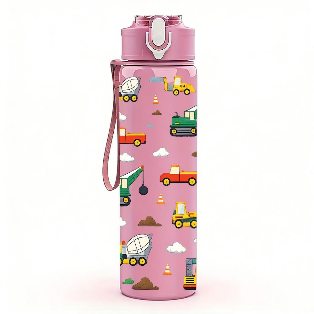 1PC Retro Game Controller Pattern Print 750ml Color Plastic Sports Water Bottle Leakproof Flip Straw Lid Suitable for Sports Office Home Use
