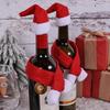 2Pcs/set With Hats Santa Claus Bottle Decorations Christmas Bottle Ornament Set  Xmas Home Decor