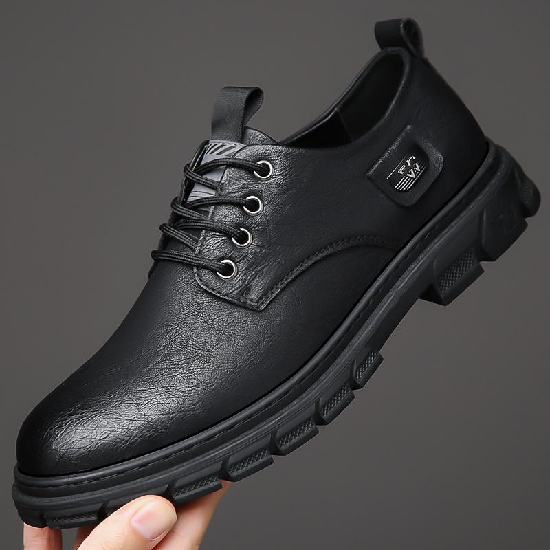 Fashion Men's leather shoes, men's casual leather shoes, comfortable and breathable men's shoes, work shoes, workwear shoes, rain shoes