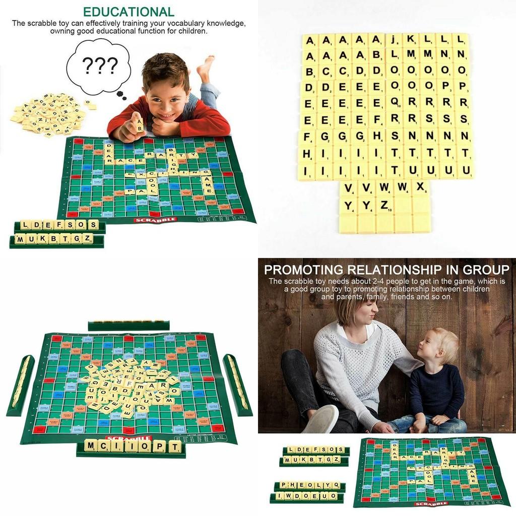 Unterhaltsames und fesselndes Scrabble-Brettspiel für Kinder und Erwachsene zur Erweiterung des Wortschatzes