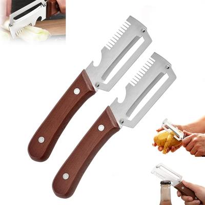 Premium Vegetable Peeler with Wooden Handle and Bottle Opener, Multi-Functional Vegetable Peeler for Kitchen, Kitchen Gadgets Tool for Fruit Veggie