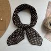 Japanese Casual Literary Square Scarf: Women's Small Polka Dot Design Travel Decor Accessory Thin Scarf/Headscarf Stylish Necktie
